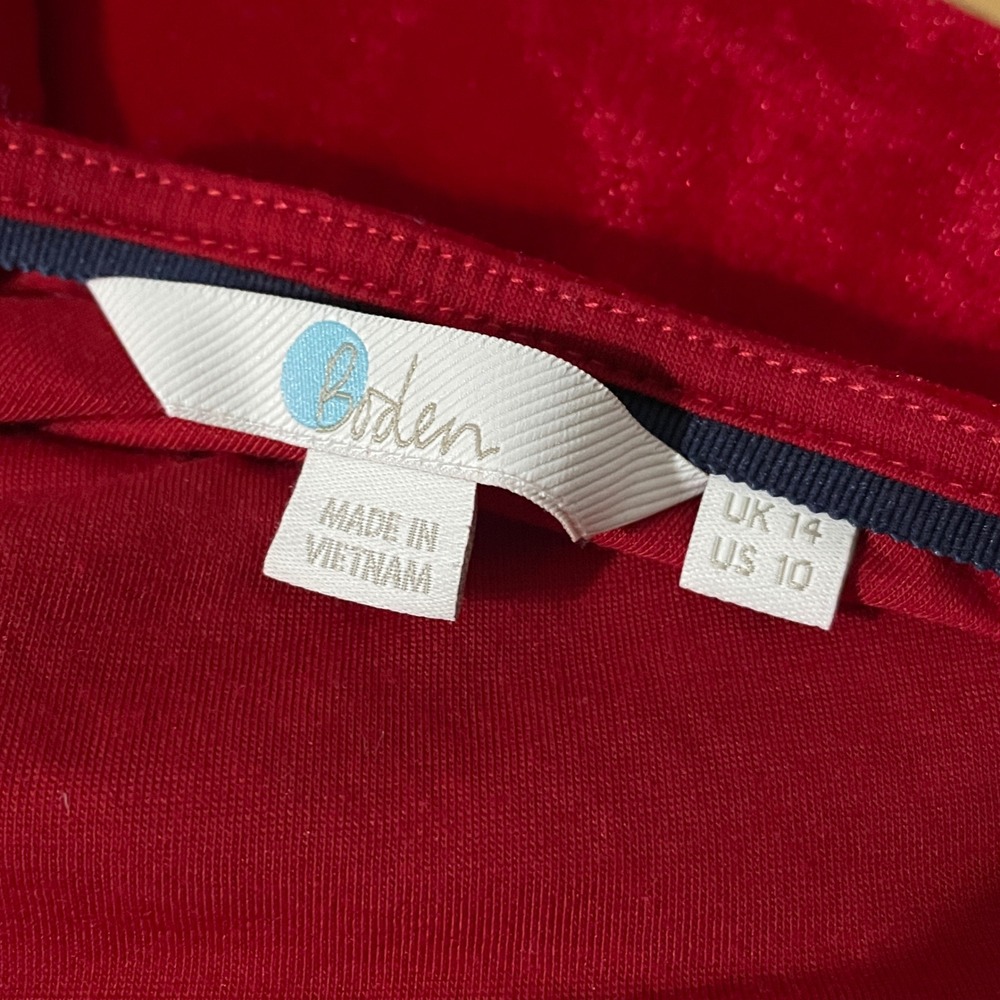 Boden Laura Scoop Back Red Velvet Top Women's US 10 - Picture 8 of 13
